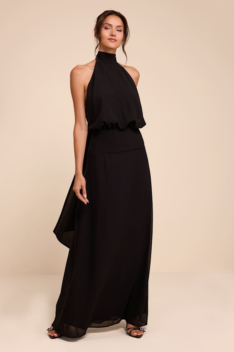 lulus conversation piece black backless maxi dress | | Womens | X-Small (Available in S, M) USAPROMO-SEPT26 Black Silk Dress Women Color:Custom color Celebrate a grand romance