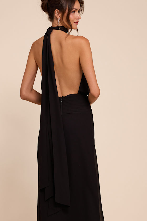 Kenzie Black Backless Maxi Dress - thumbnail 5