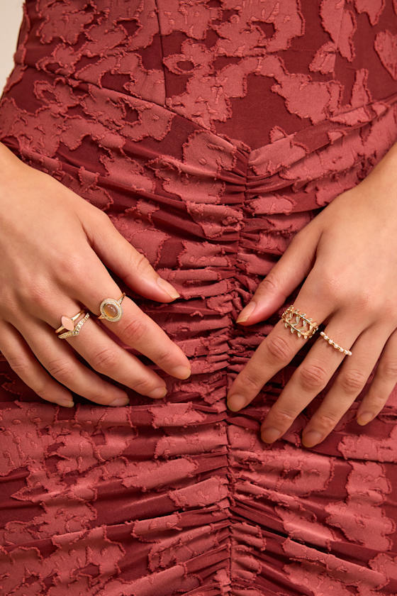 Kiran Gold Stone Six-Piece Ring Set - thumbnail 3