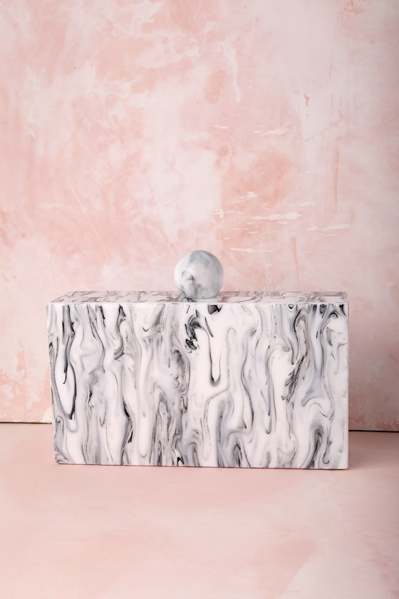 Valyn White Marble Clutch 5