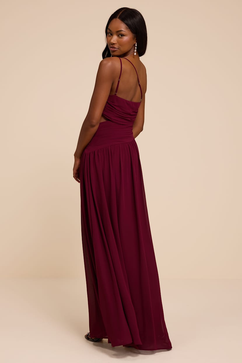 Purple Marcela Plum Ruched One-Shoulder Maxi Dress | Womens | X-Small (Available in XXS, S, M, L, XL) | 100% Polyester