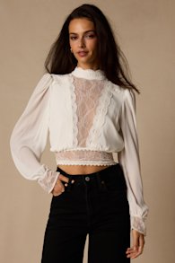 Lexia Ivory Lace Long Sleeve Top 1