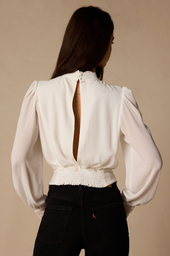 Lexia Ivory Lace Long Sleeve Top 2