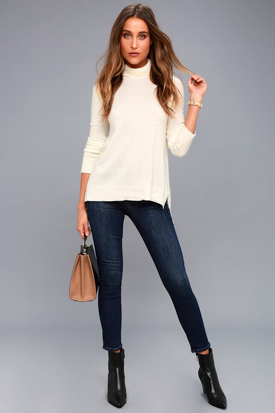 Ottawa Cream Turtleneck Sweater Top 2