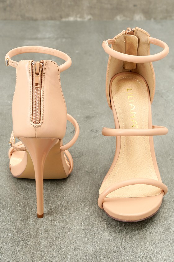 Sexy Nude Heels - Ankle Strap Heels - Vegan Leather Heels - Lulus