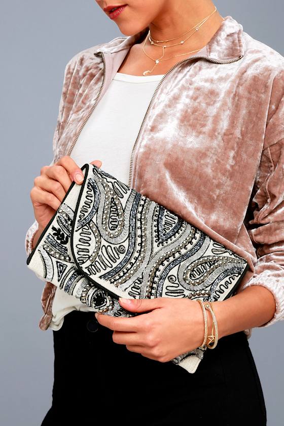 Luna Evening Clutch- Beige