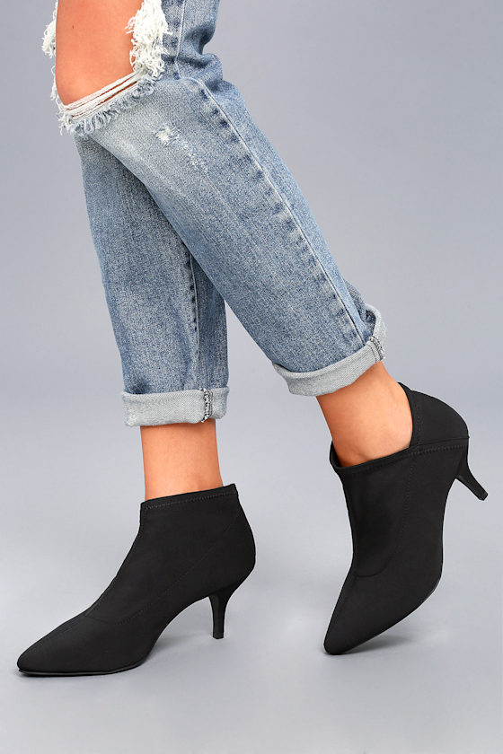 MIA Charleese Booties Black Sock Booties Ankle Booties Lulus