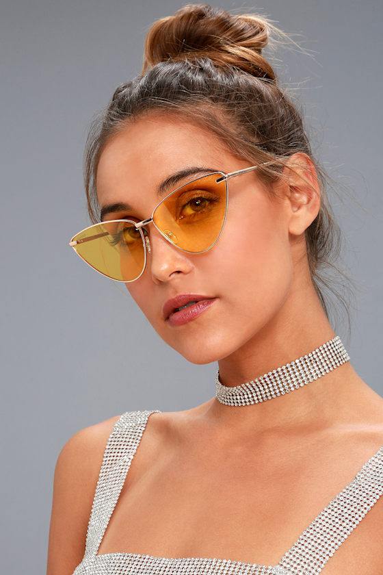 Sagittarius Yellow and Gold Cat-Eye Sunglasses 1