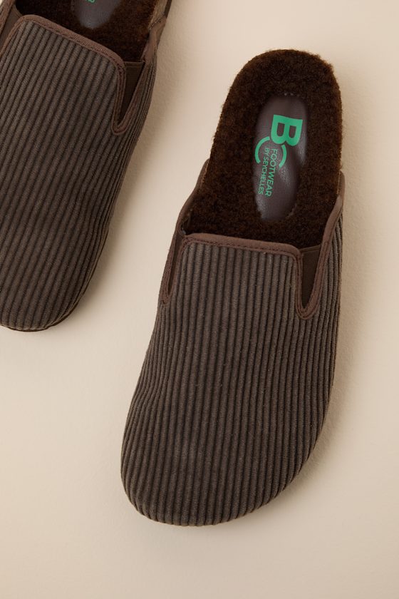 Every New Beginning Brown Corduroy Mules - thumbnail 4