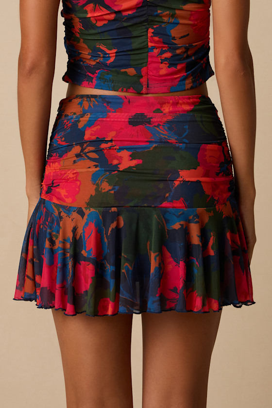 Kasia Multi Mesh Ruffled Mini Skirt - thumbnail 5