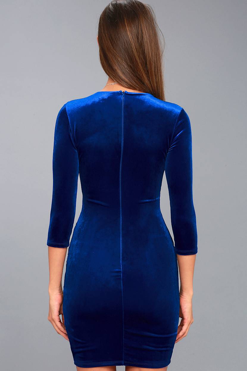 royal blue velvet bodycon dress Royal Blue Long Velvet Maxi Slip Bridesmaid Dress Wedding Guest ENME.ME