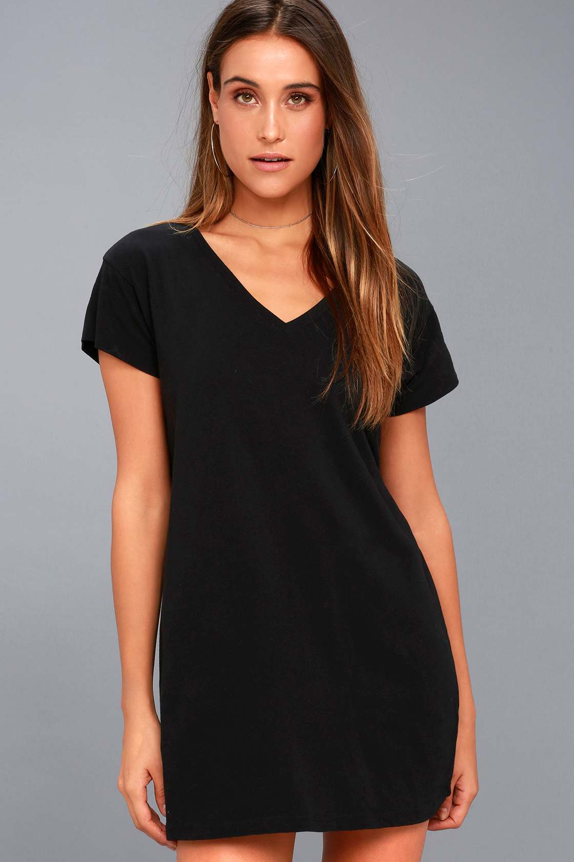 tesco black shirt dress