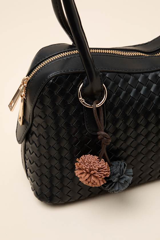 Suri Black Woven Shoulder Bag 2