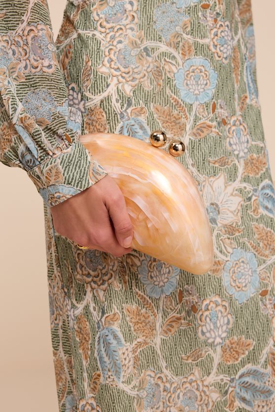 Godiva Peach Marbled Asymmetrical Crossbody Clutch - thumbnail 2