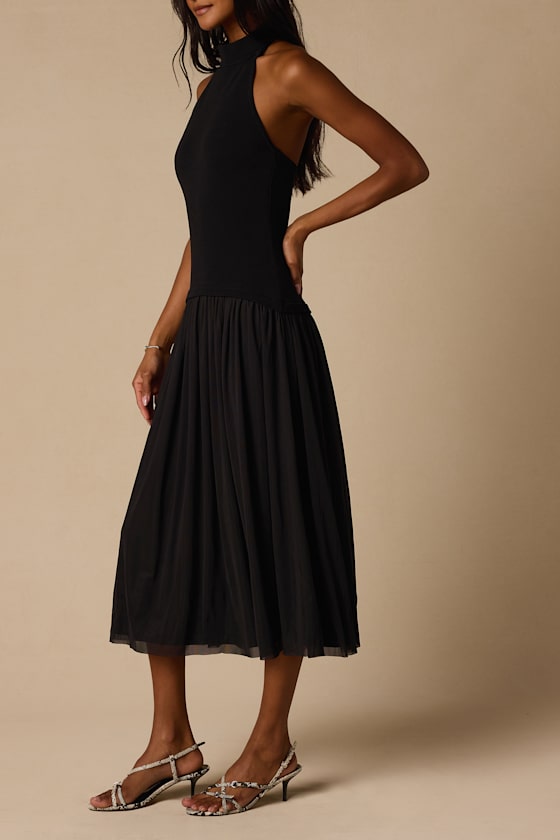 Drusilla Black Drop Waist Midi Dress - thumbnail 5