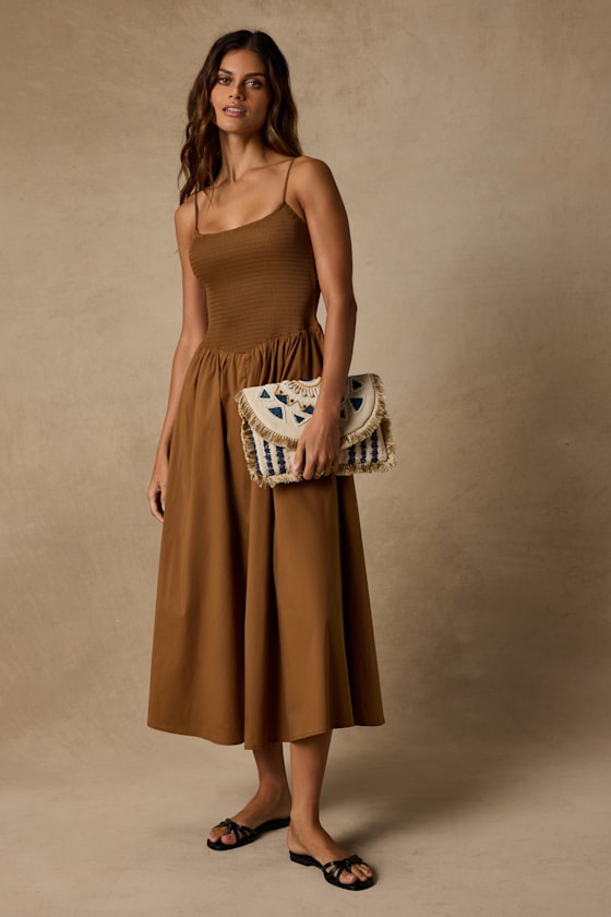 Taiya Beige Boho Beaded Fringe Clutch - thumbnail 3