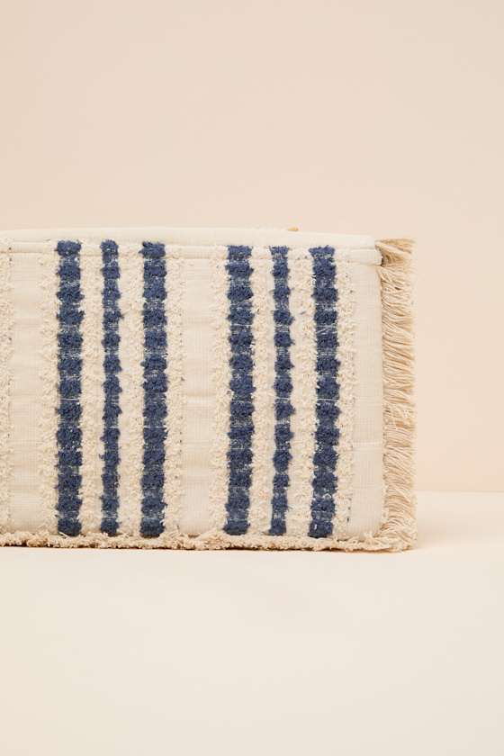 Taiya Beige Boho Beaded Fringe Clutch - thumbnail 5