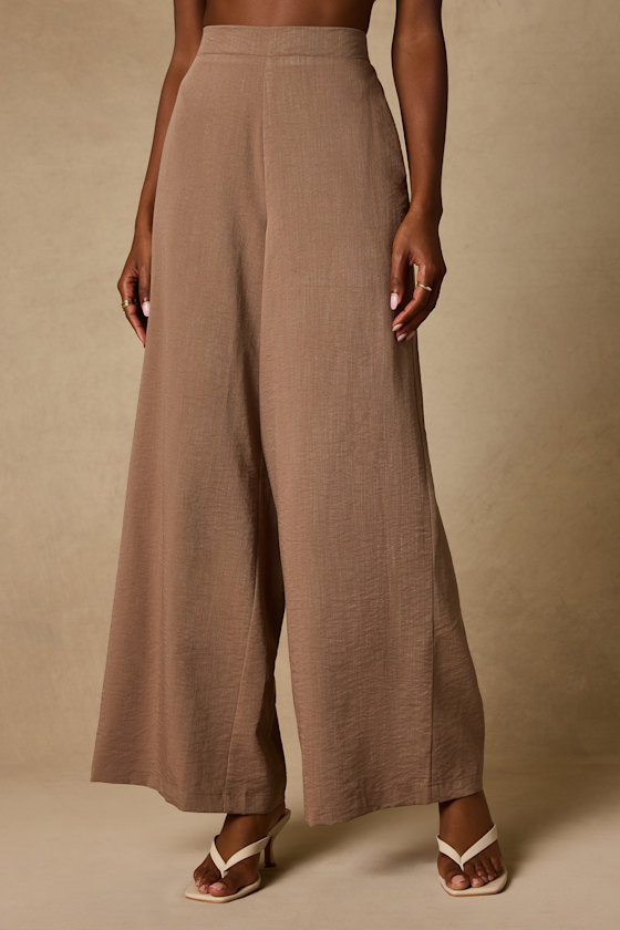 Cooper Light Brown Wide-Leg Pants 2