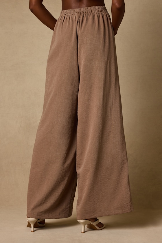 Cooper Light Brown Wide-Leg Pants - thumbnail 3