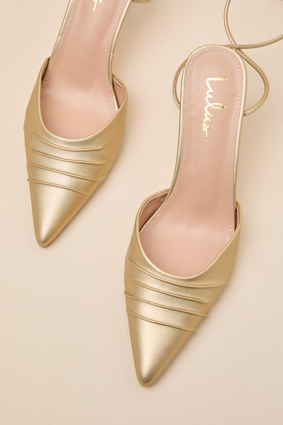 Blaire Light Champagne Gold Lace-Heels - thumbnail 4