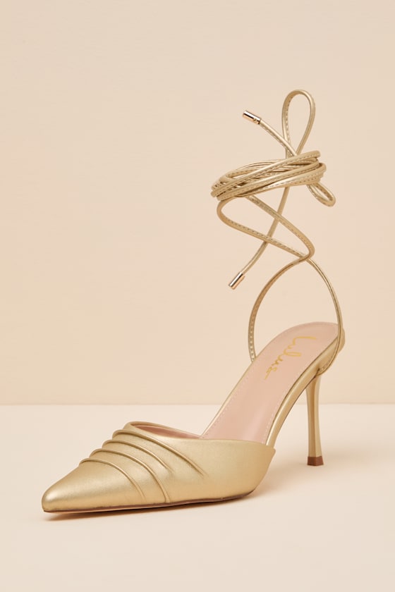 Blaire Light Champagne Gold Lace-Heels - thumbnail 5