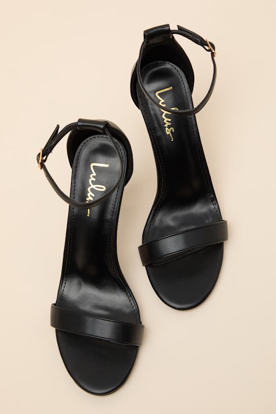 Cerelia Black Ankle Strap Heels - thumbnail 4