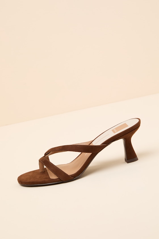 Devona Brown Suede Strappy Kitten Heels 1