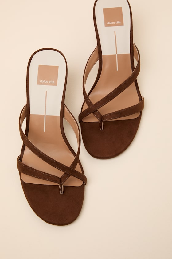 Devona Brown Suede Strappy Kitten Heels 2