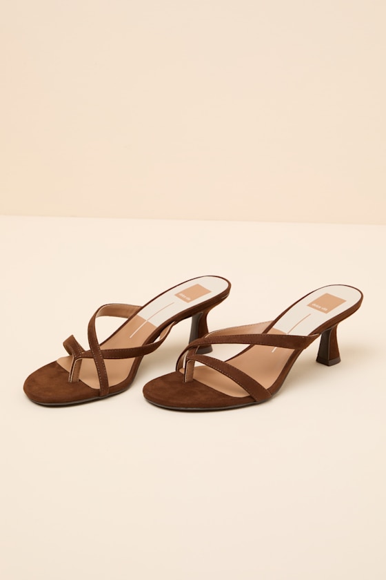 Devona Brown Suede Strappy Kitten Heels - thumbnail 5