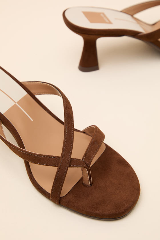 Devona Brown Suede Strappy Kitten Heels - thumbnail 6