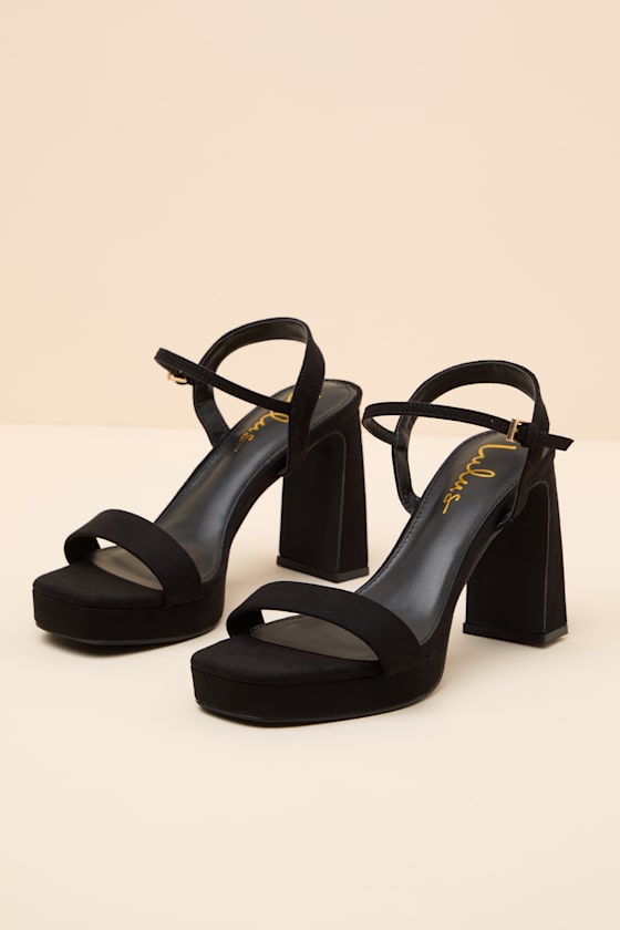 Reeze Black Platform High Heel Sandals - thumbnail 5