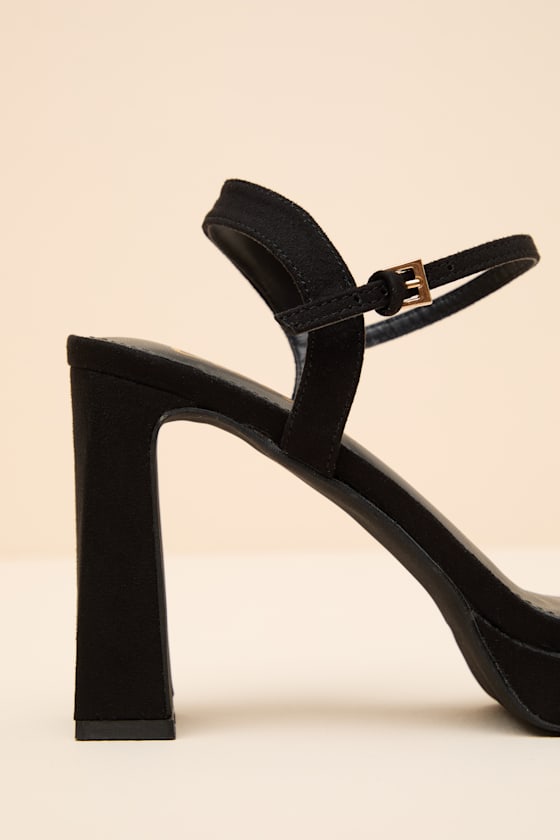 Reeze Black Platform High Heel Sandals - thumbnail 6