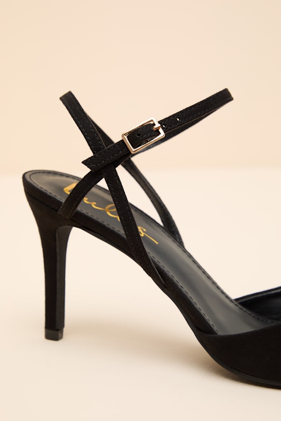 Mareey Black Suede Pointed-Toe Pumps - thumbnail 5