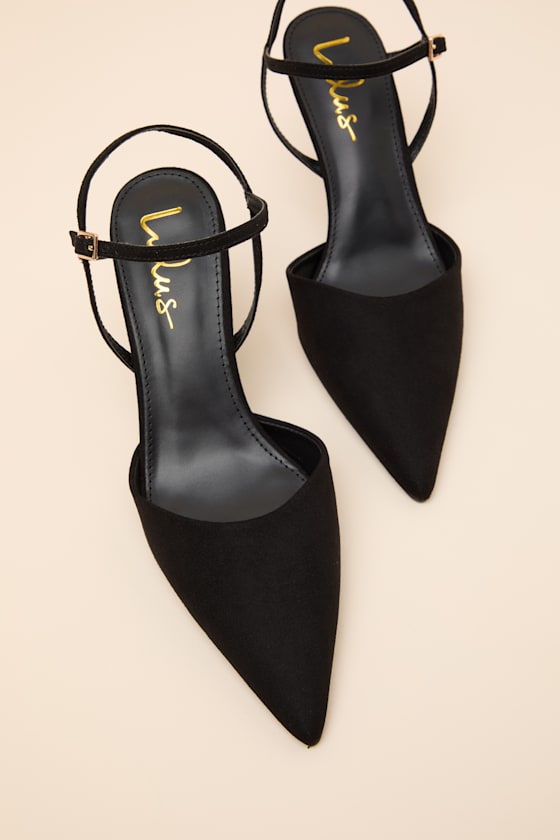 Mareey Black Suede Pointed-Toe Pumps - thumbnail 6
