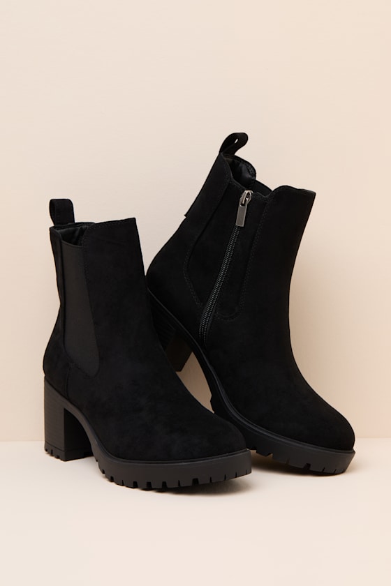 Amari Black Suede Ankle Boots - thumbnail 4