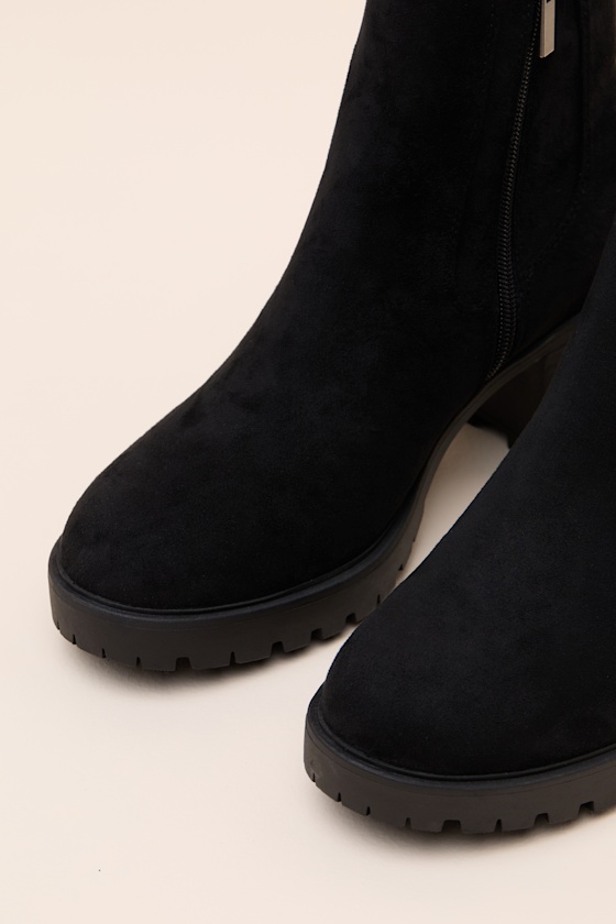 Amari Black Suede Ankle Boots - thumbnail 6