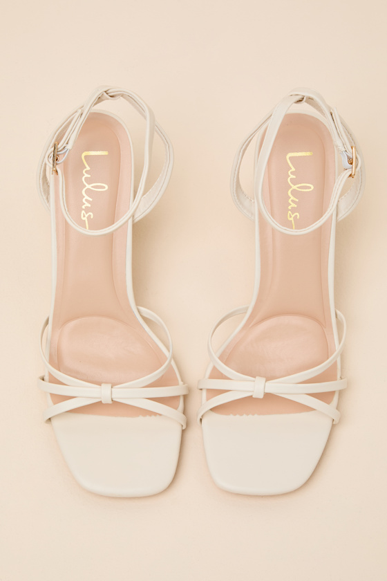 Larkin Bone Ankle Strap High Heel Sandals - thumbnail 4