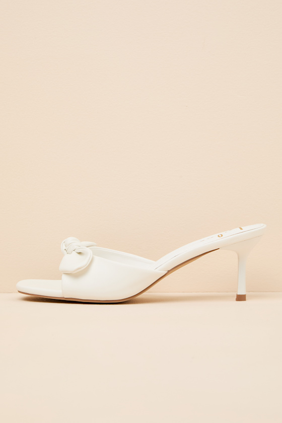 Lancee Bone Bow High Heel Slide Sandals 1