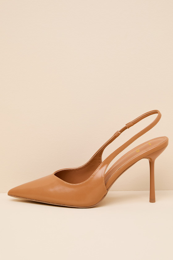 Lonnie Tan Pointed-Toe Slingback Pumps 1