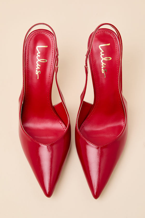Lonnie Red Pointed-Toe Slingback Pumps - thumbnail 4