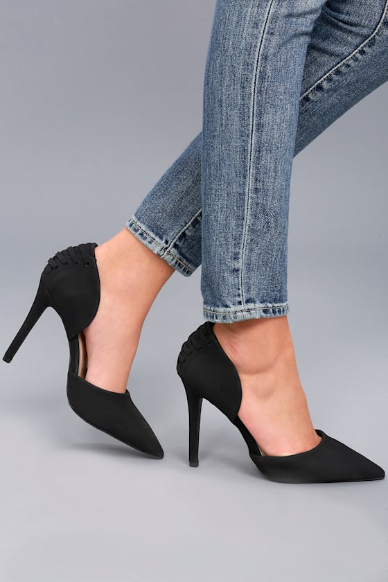 Alessa Black Nubuck D'Orsay Pumps 2