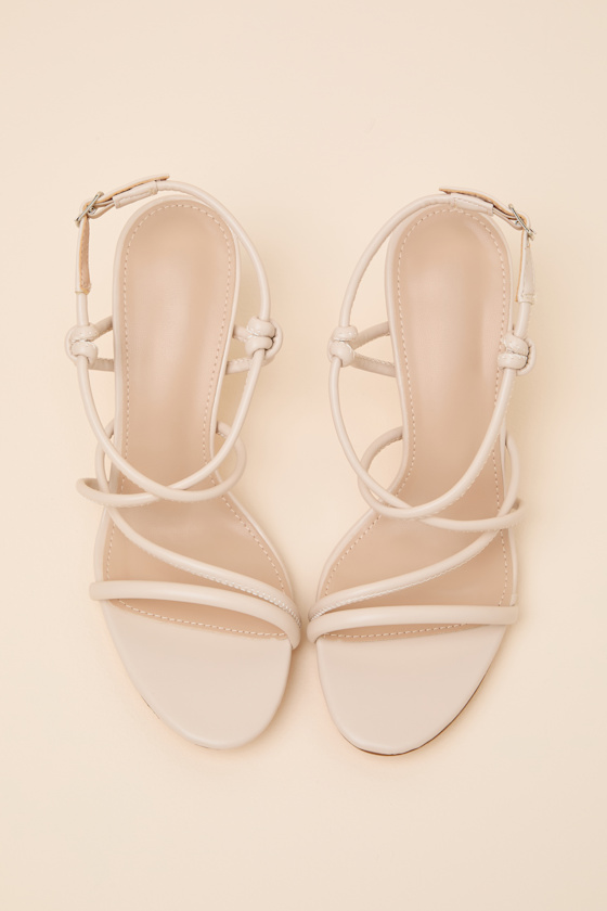 Inari Beige Strappy Slingback High Heel Sandals 2