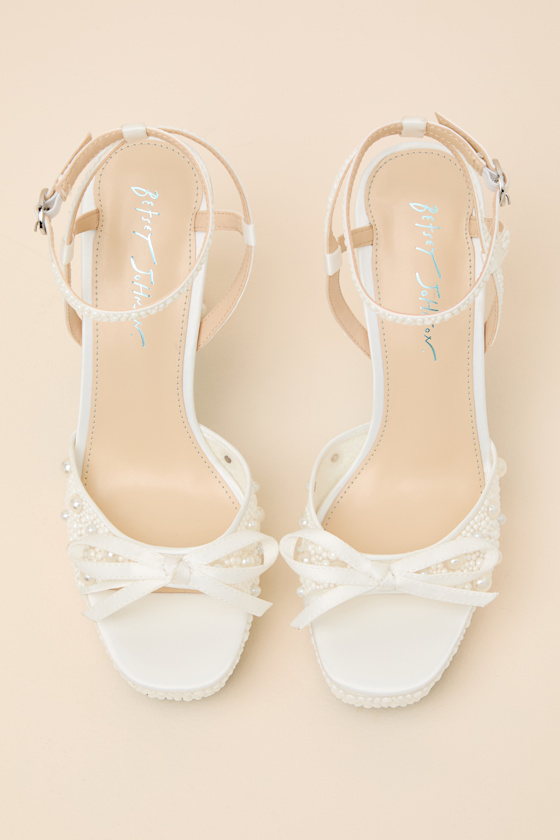 Enola Ivory Pearl Platform Ankle Strap High Heel Sandals 2