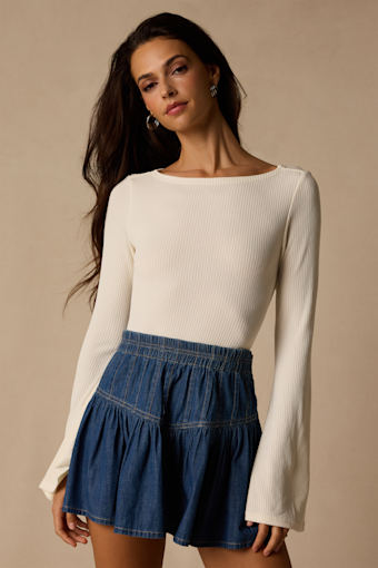 Emma Dark Wash Denim Mini Skirt 1