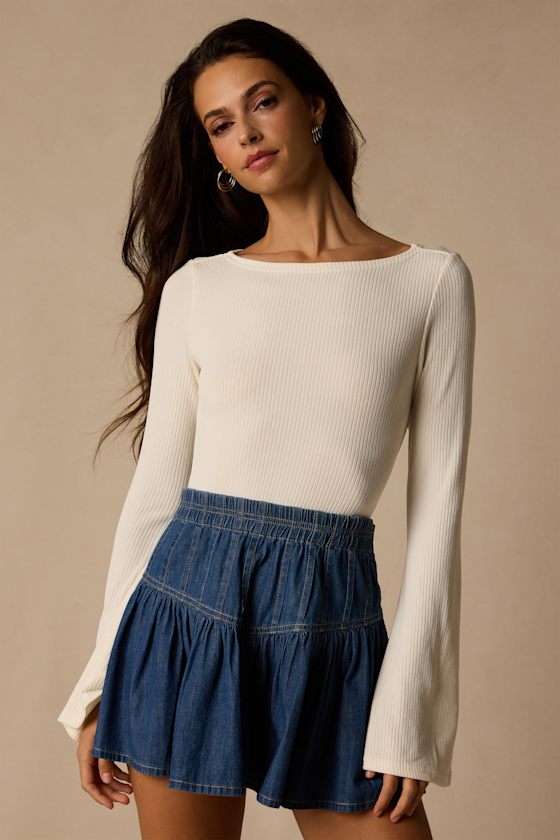 Emma Dark Wash Denim Mini Skirt 1