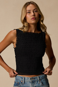 Kathryn Black Cropped Tank Top 1