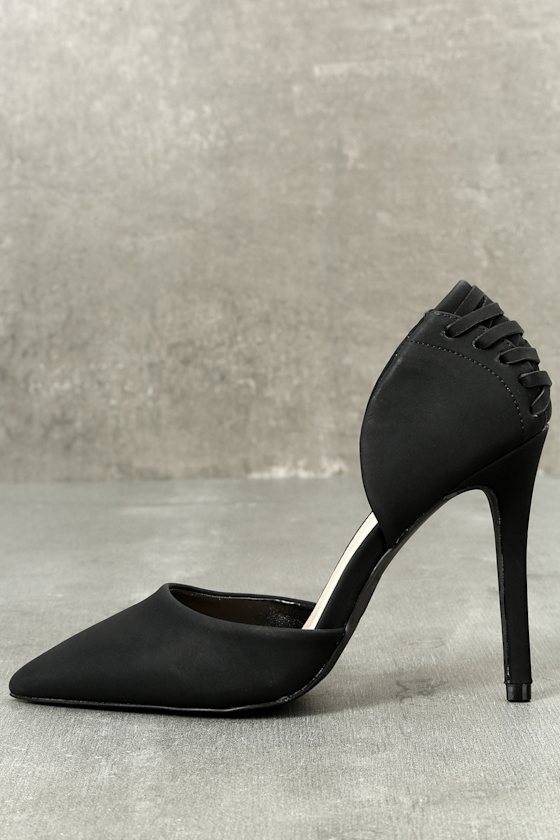 Alessa Black Nubuck D'Orsay Pumps 3