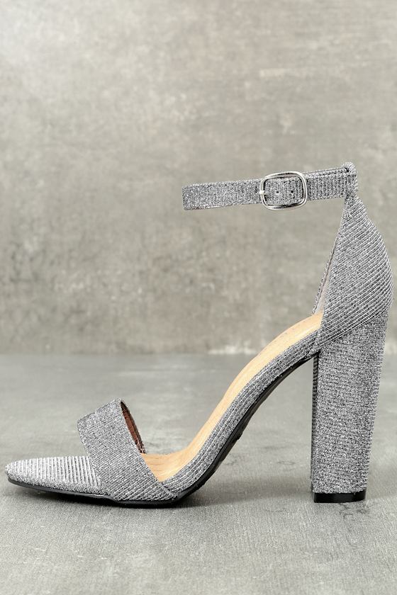 Stunning Metallic Heels Pewter Ankle Strap Heels Lulus