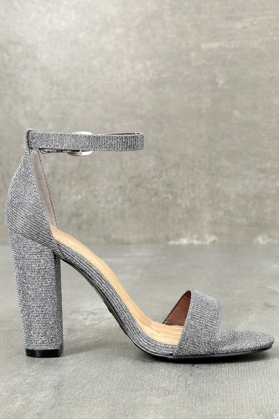 pewter metallic heels