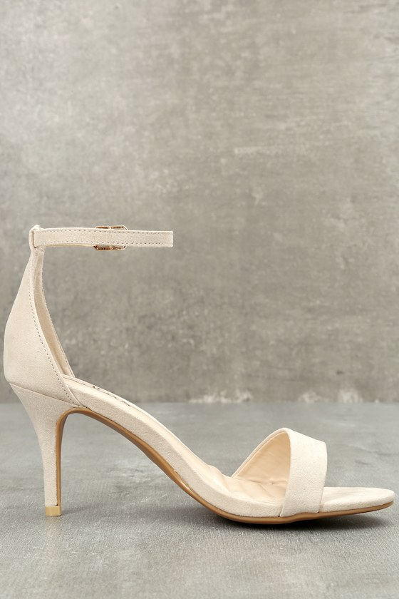 harper natural suede ankle strap heels